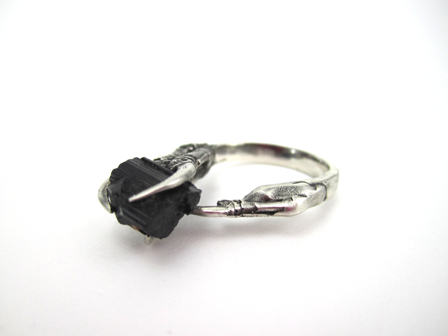 The Hunted I - Triple Crow Claw Ring with Black Tourmaline