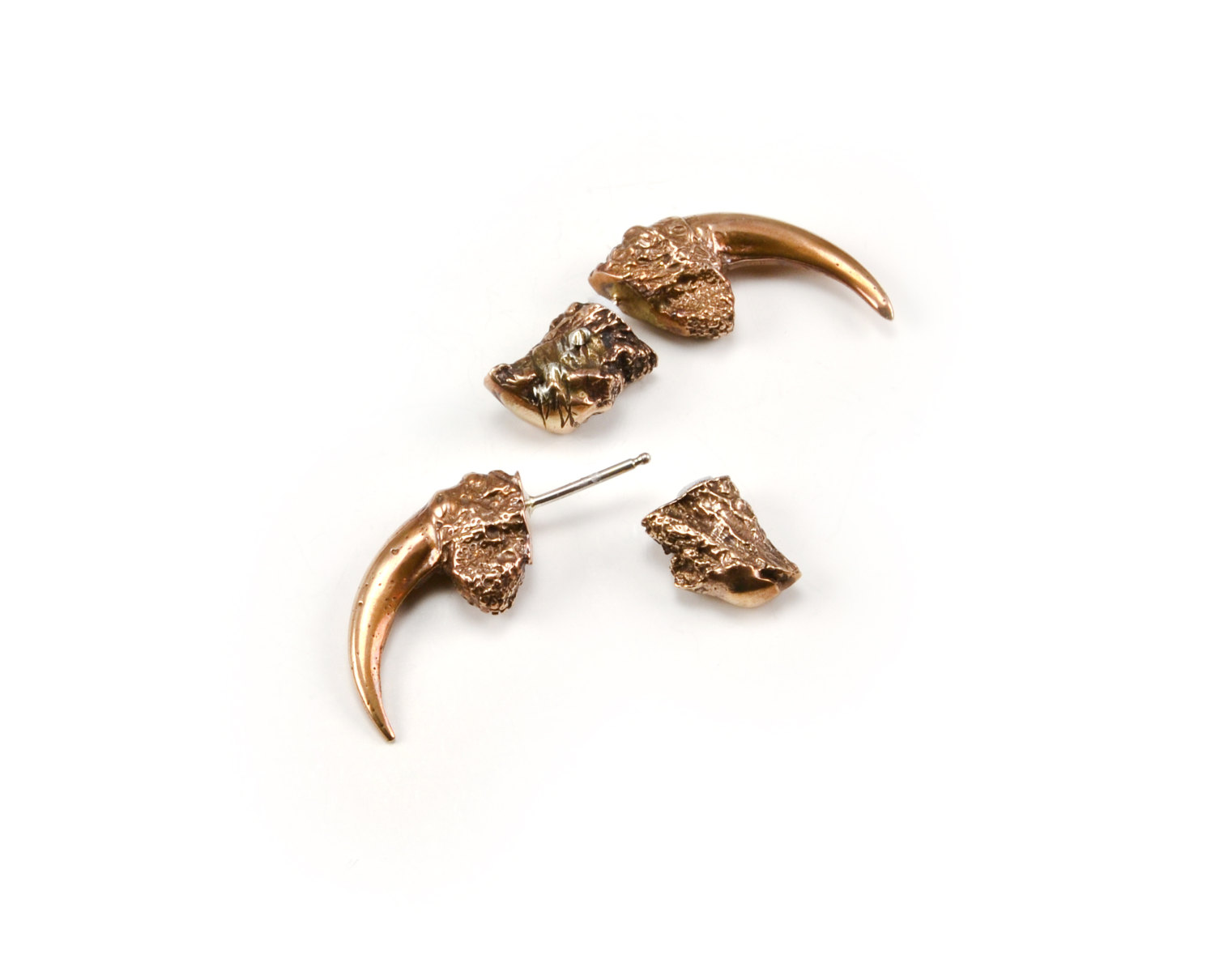 The Hunted II - Small Faux Gauge Owl Talon Earrings