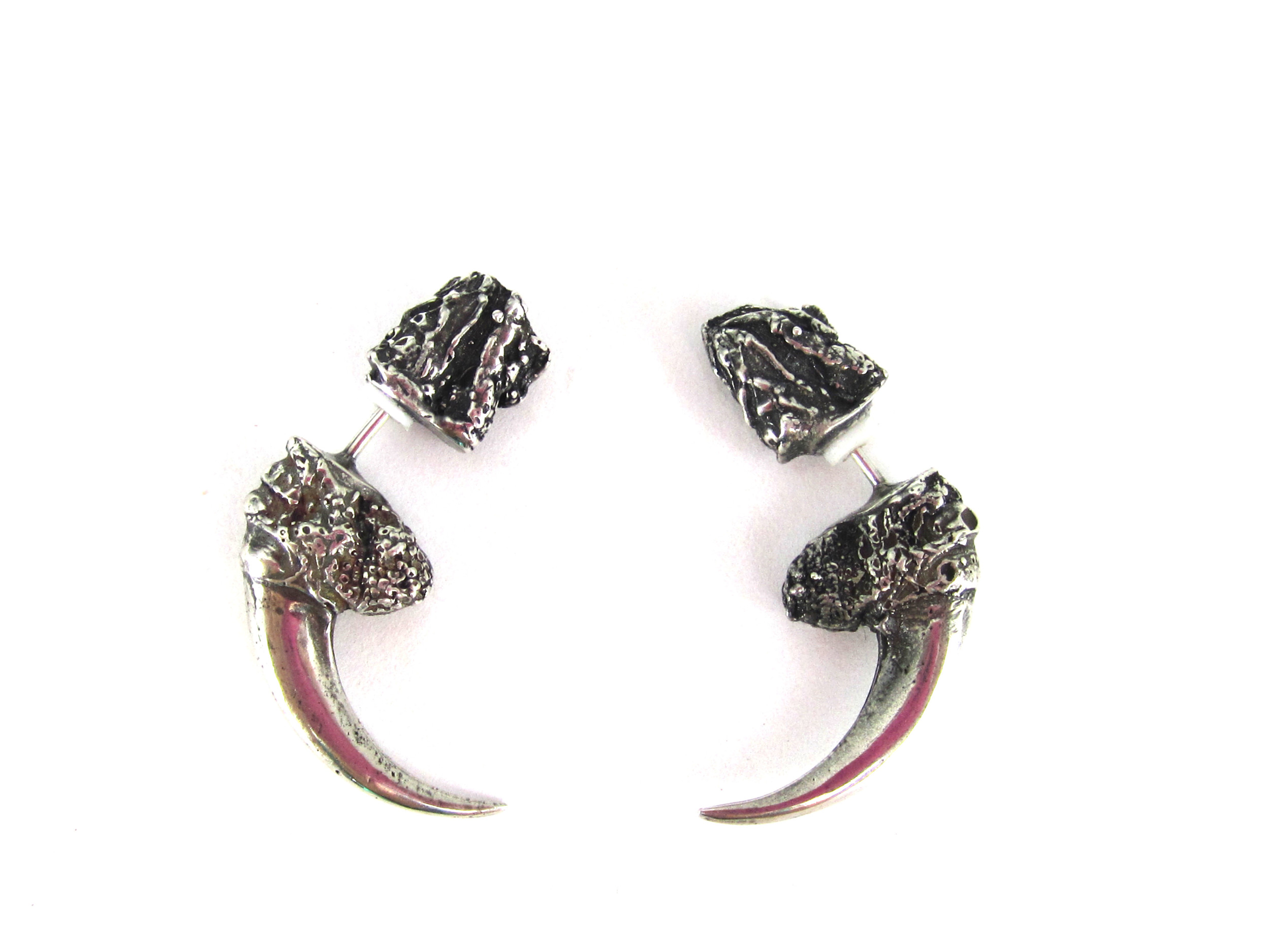 The Hunted II - Small Faux Gauge Owl Talon Earrings
