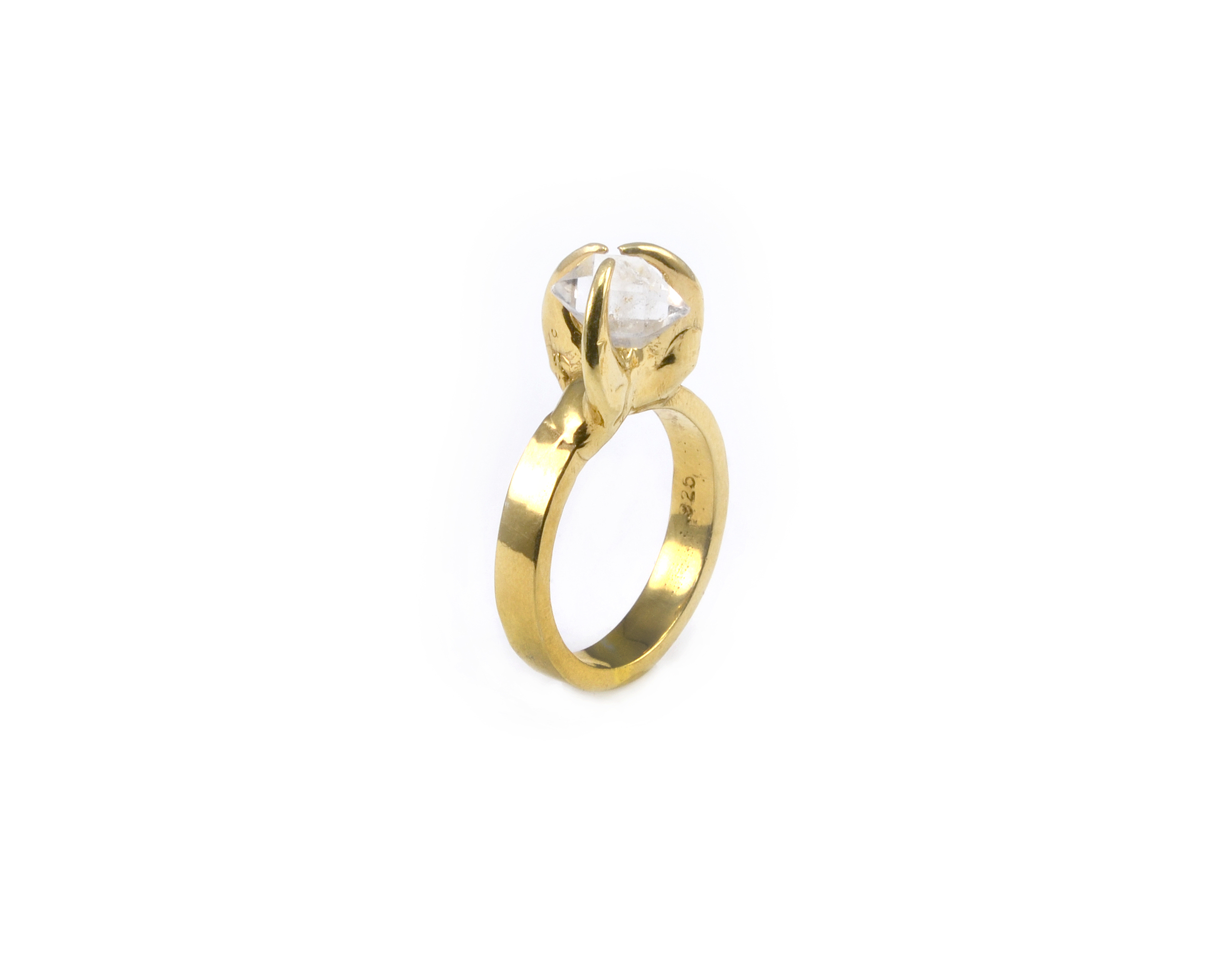Brigid Engagement Ring Set with Herkimer Diamond