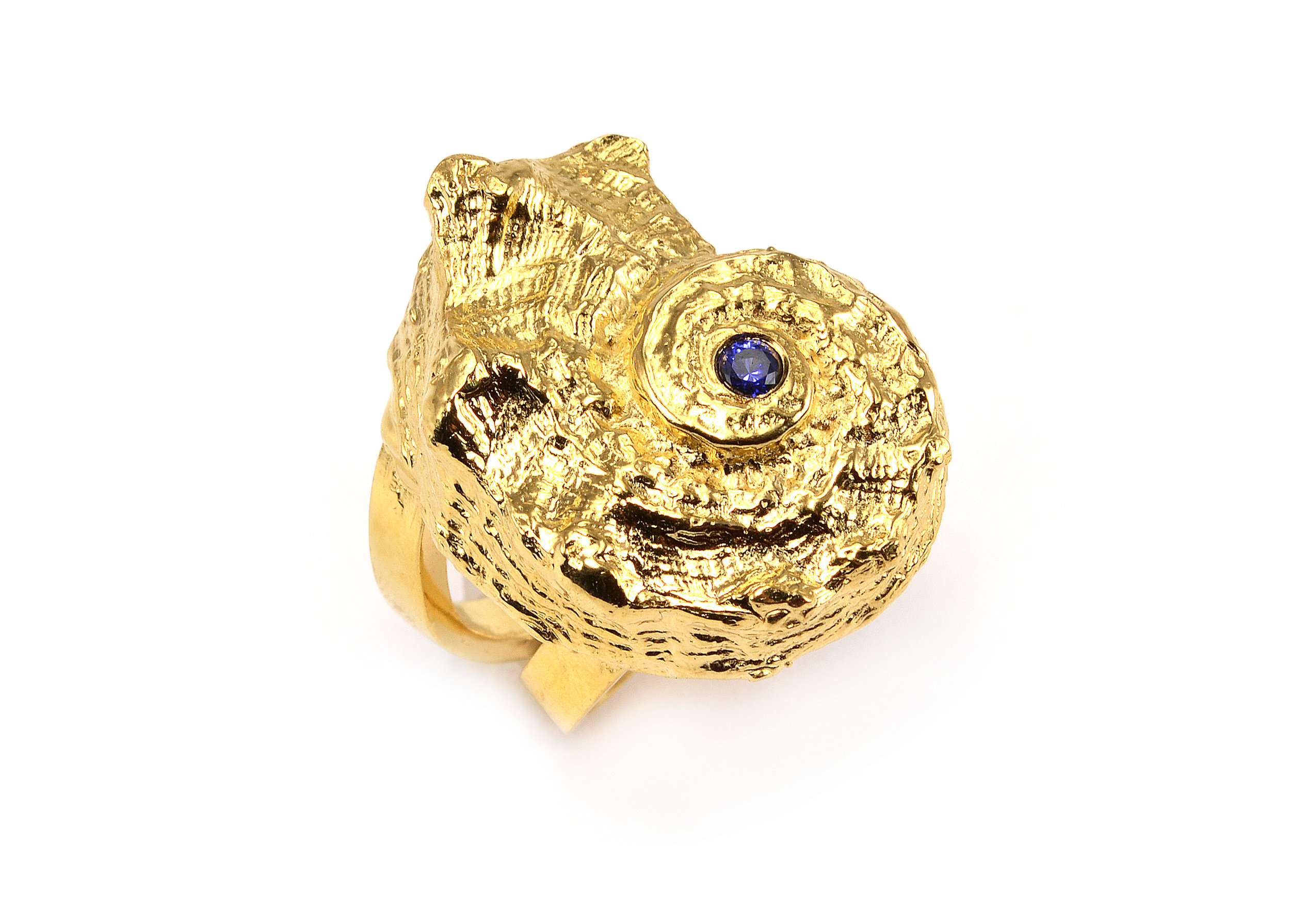 Ursula Shell and Sapphire Ring