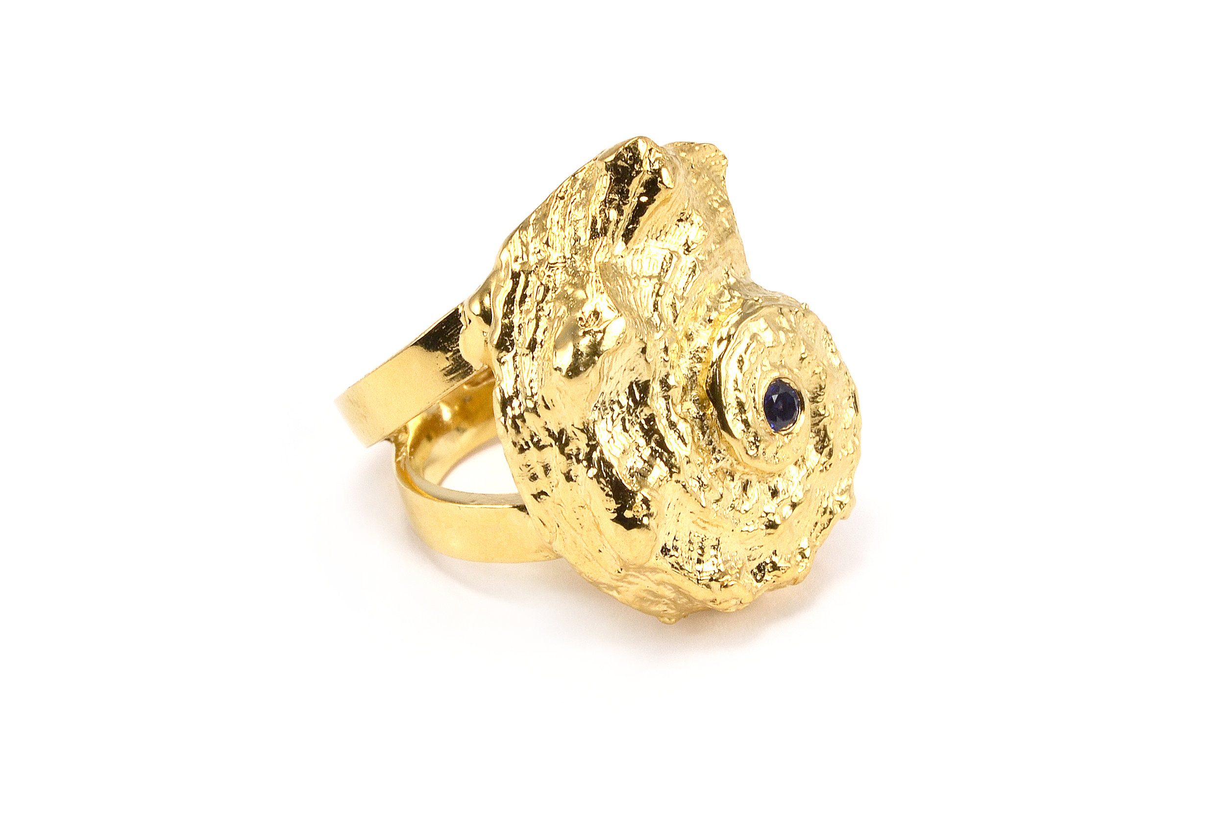 Ursula Shell and Sapphire Ring