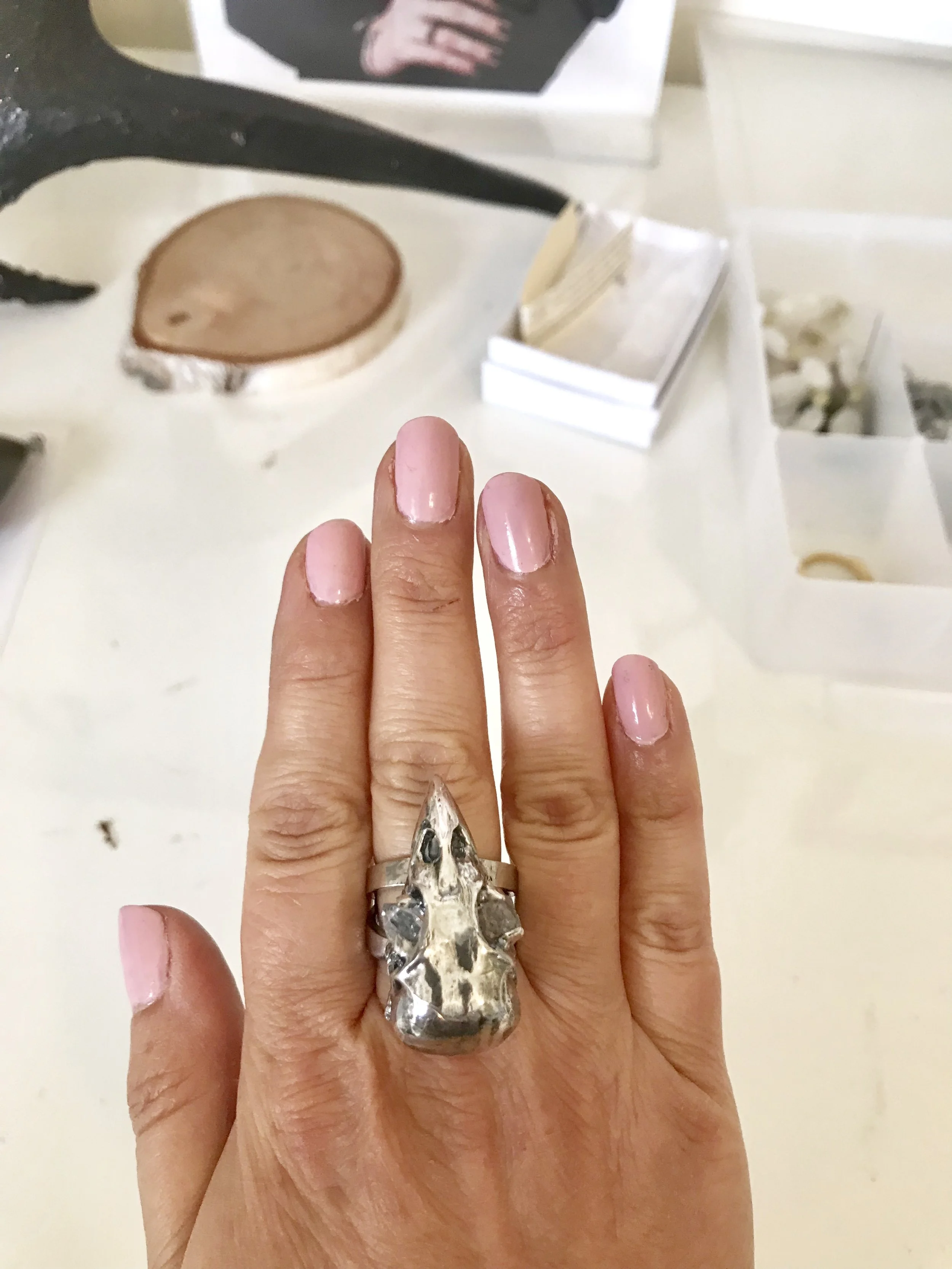 Rhiannon Cardinal Skull Ring