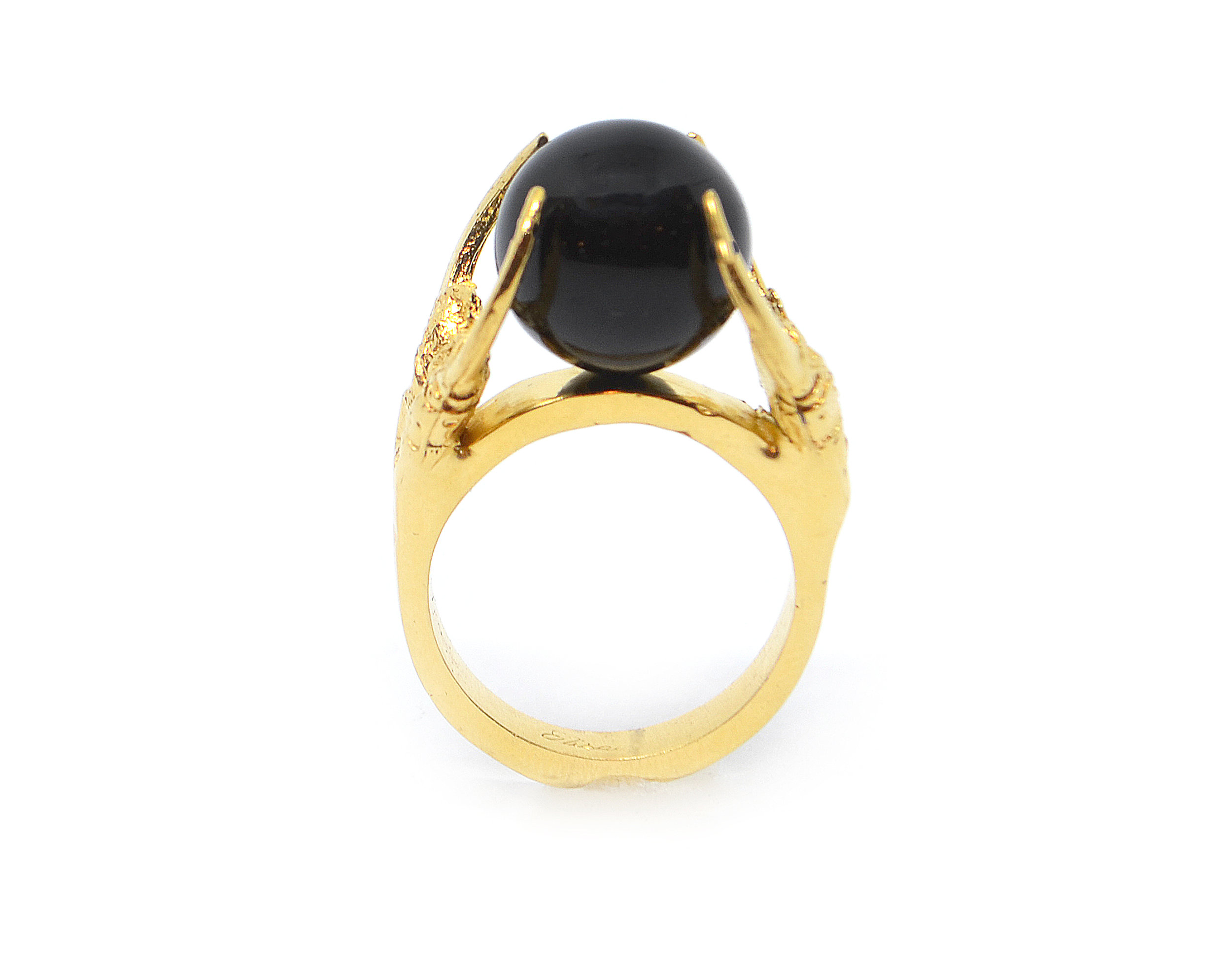 Brigid Black Obsidian Orb Ring