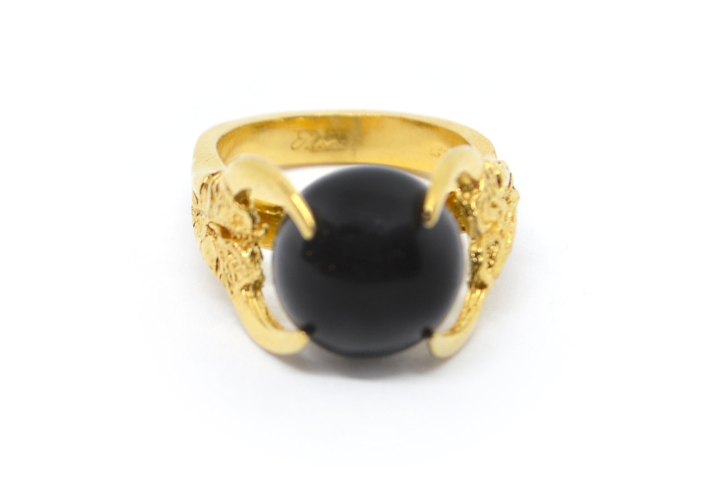 Brigid Black Obsidian Orb Ring