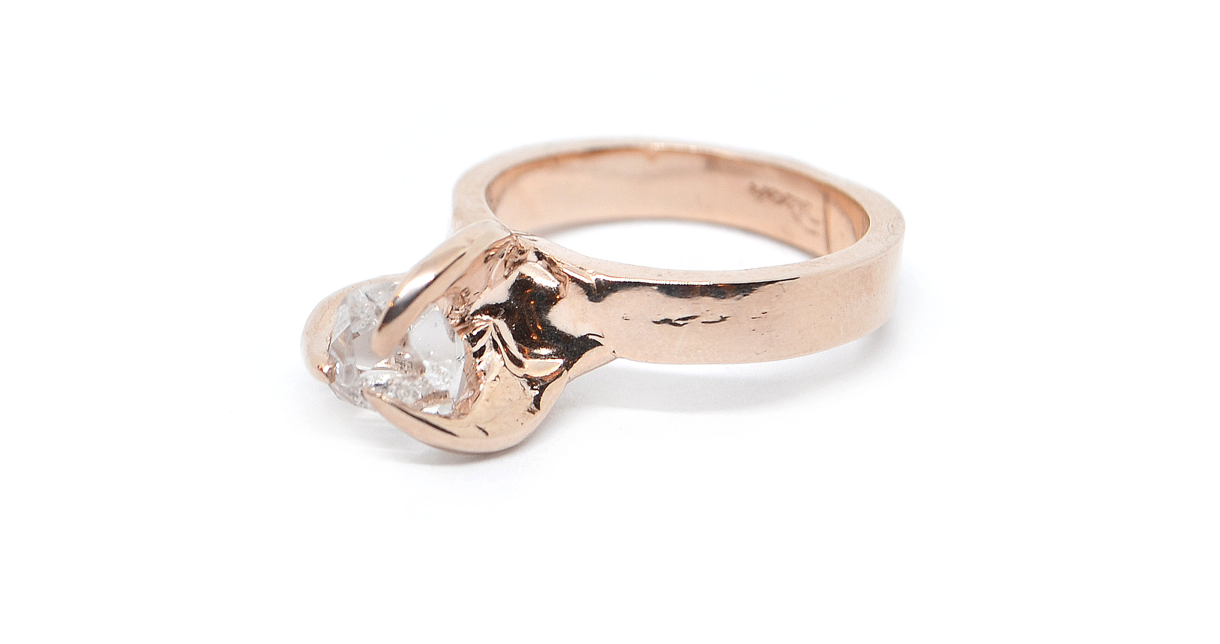 Brigid Engagement Ring Set with Herkimer Diamond