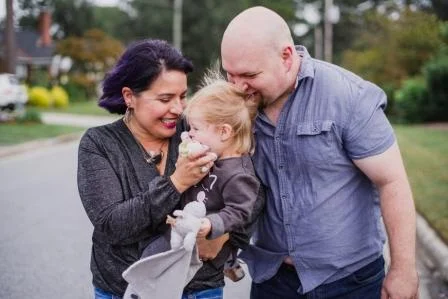 Such a fun and happy photo with my hubby and daughter.