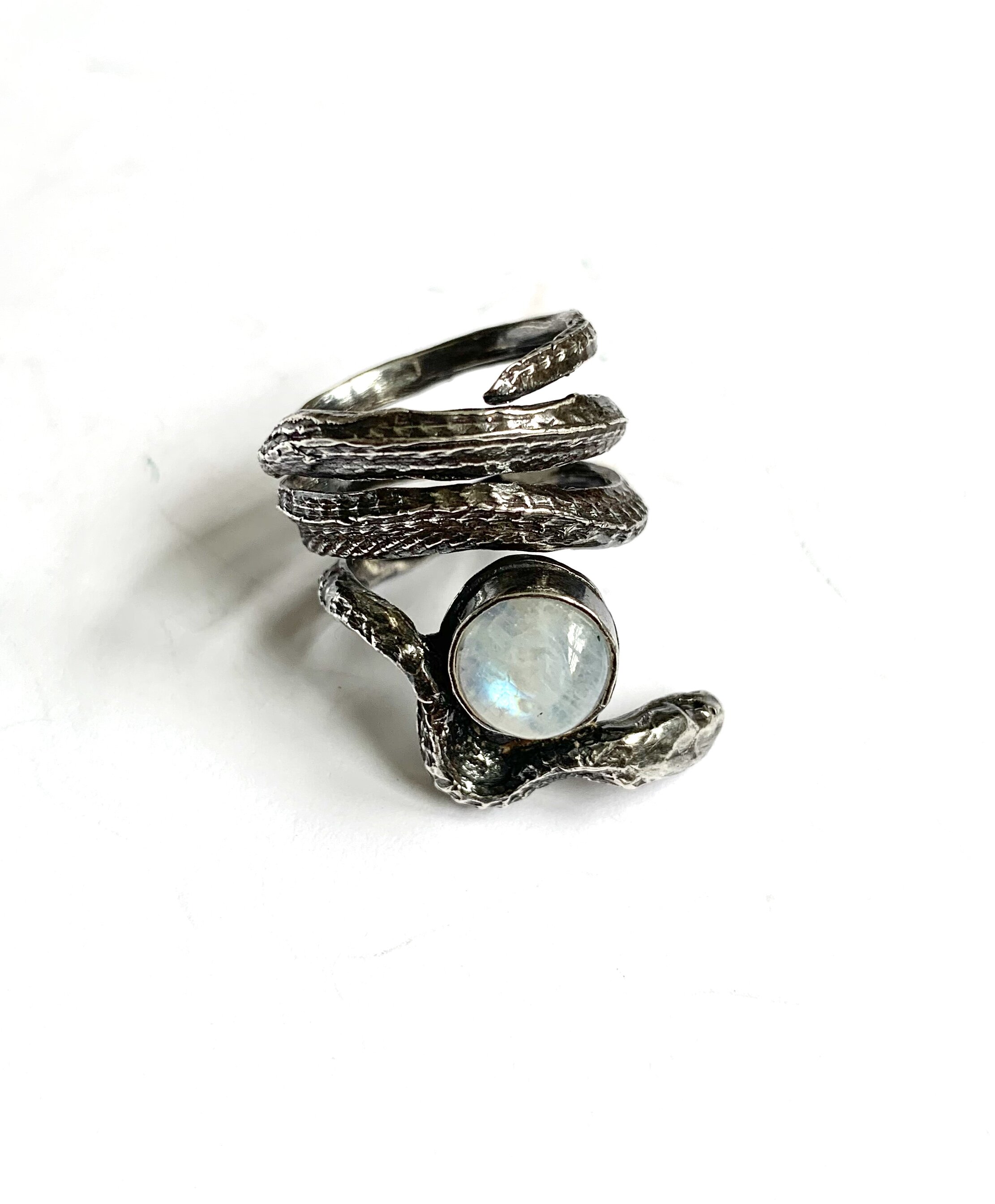 Medea Moonstone Snake Ring