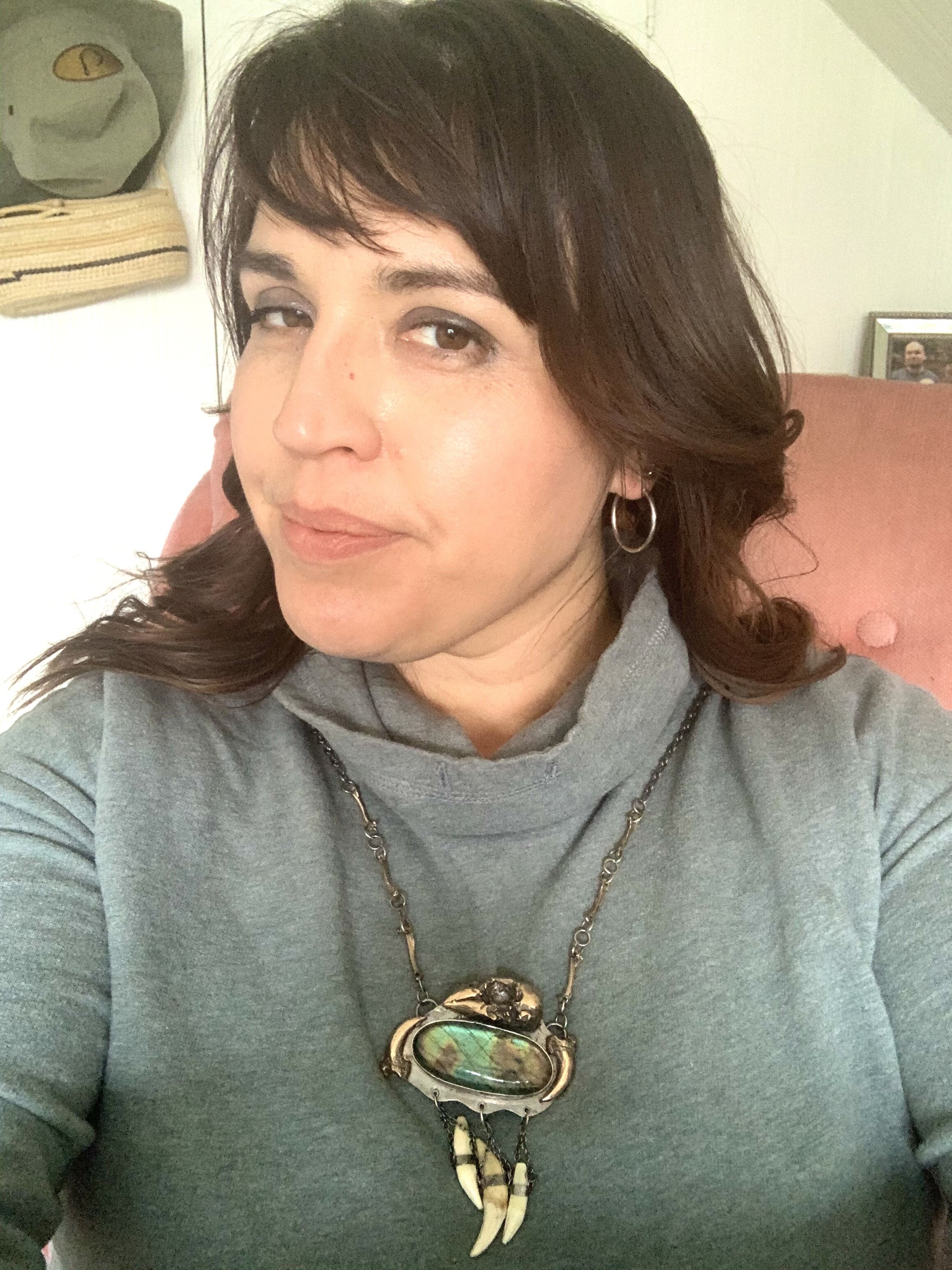 Rhiannon Songbird Cardinal Skull Necklace