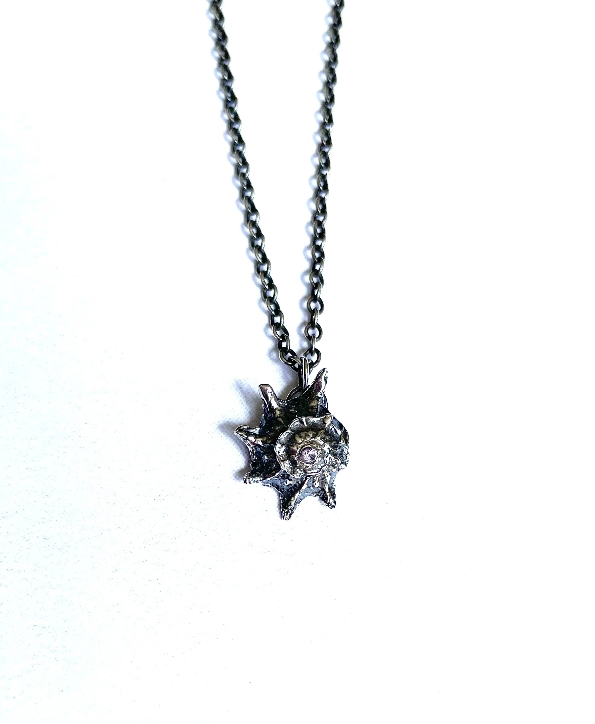 Orchil seashell charm necklace