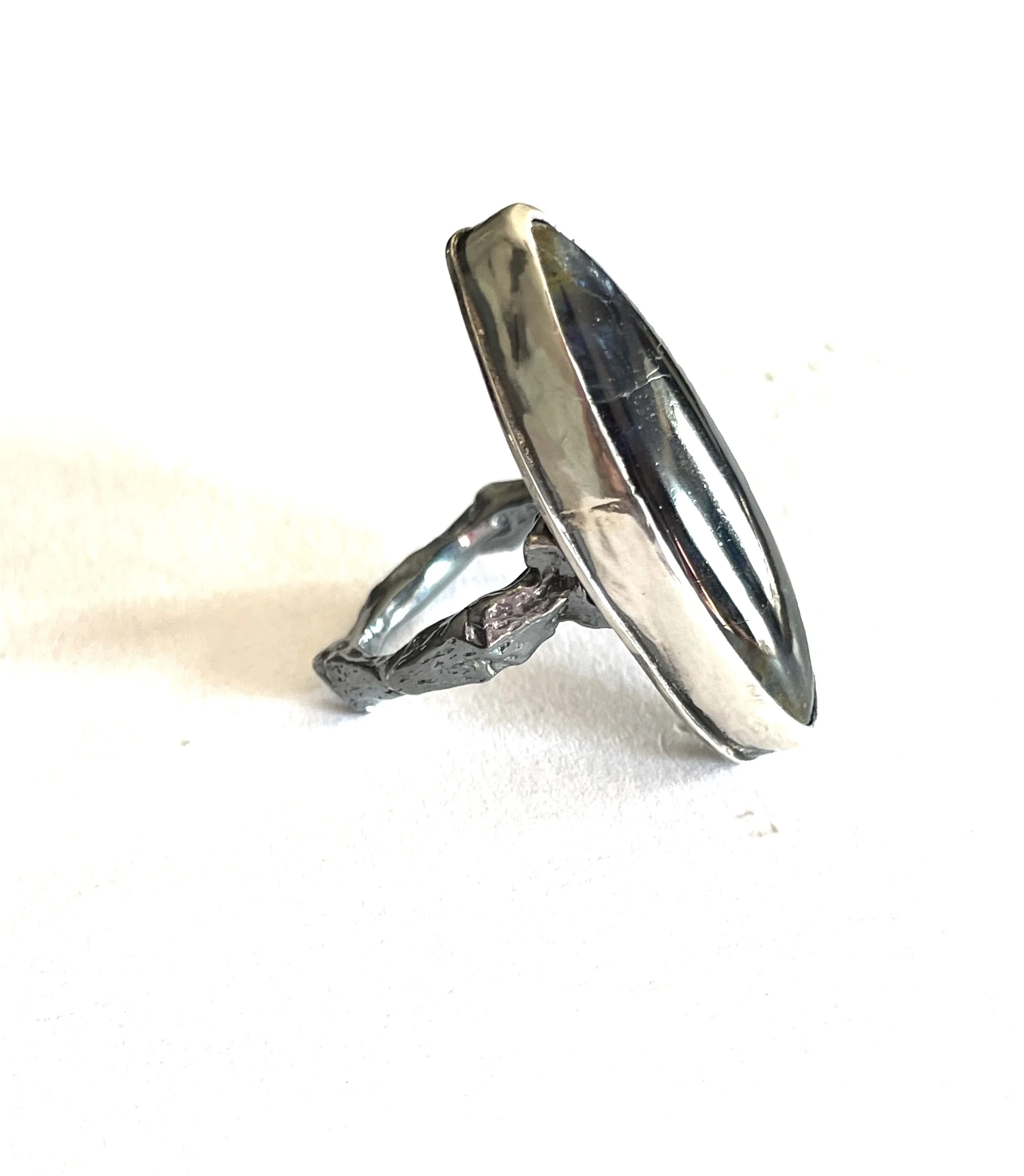 Kaynar Rings Keeper II Turtle double skull ring with kyanite — Eilisain Jewelry