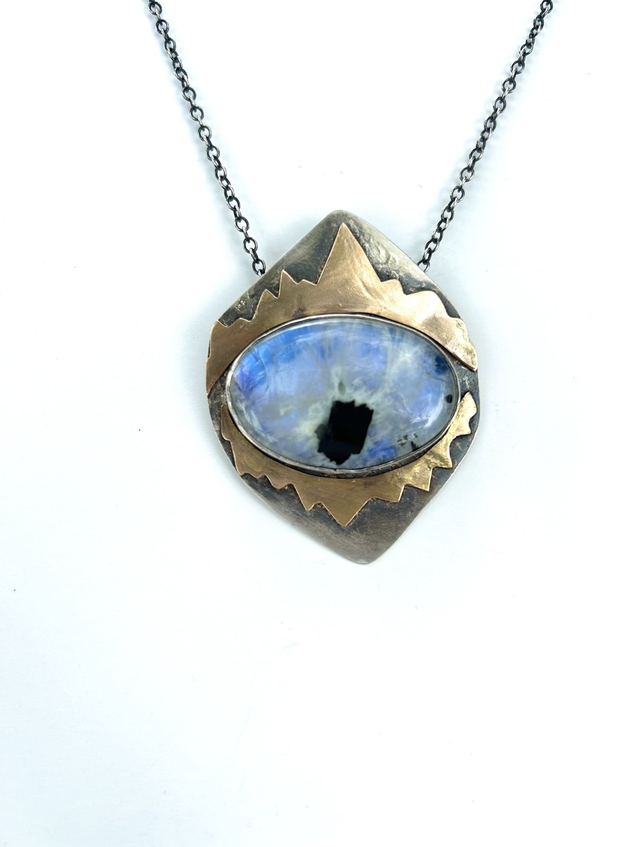 Golden mountain moonstone pendant
