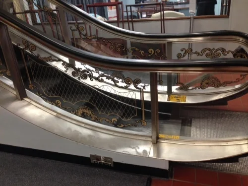 "Even the escalator over there, those glass panels were all hand screened in Paris and flown over. Now, you can't replace them. If we have empty ones or they crack, they can't be replaced because they were all hand done."
