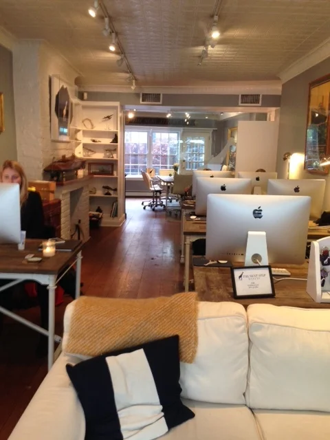 Instead of the famed candy store, 555 Hudson Street now houses a real estate agency in its first floor retail space. The agents let me come in and take a photo of the interior.