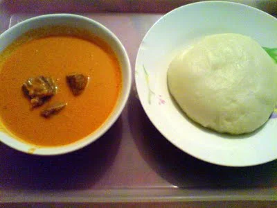 Fufu and peanut soup