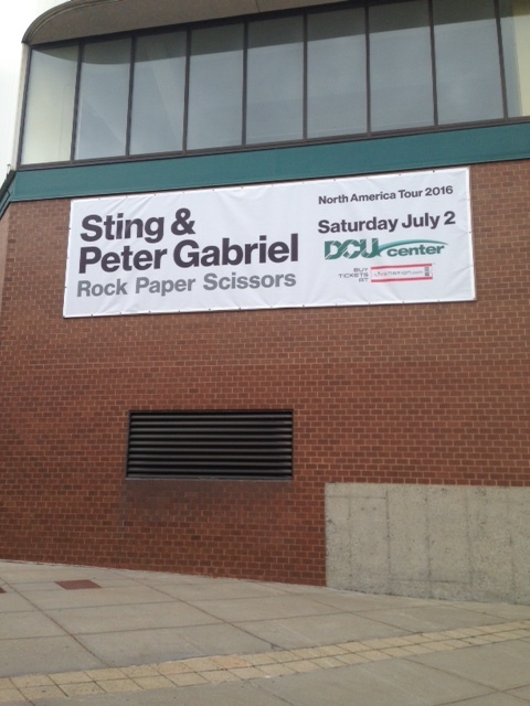 Oh, how great is this! Sting and Peter Gabriel were here in Worcester on July 2nd. I'm serious. I love this music! But, let's think about the streets here. People will pass by these sidewalks on the way to the concert and several hours later, they will leave and probably go to their cars. That's probably about 2 hours of heavy sidewalk traffic on this particular day. The rest of the 24 hours, all will be quiet here as I'm experiencing it now. On the days when nothing is scheduled at the DCU Center, we have this whole city block that is essentially asleep.