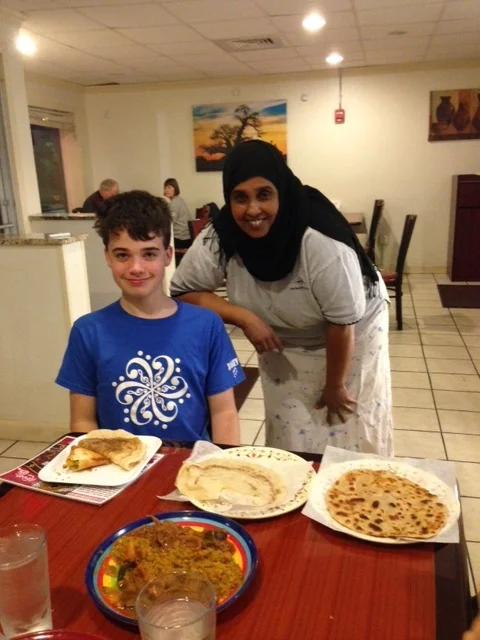 Jakey with Fatima at Fatima's Cafe on West Boylston Street