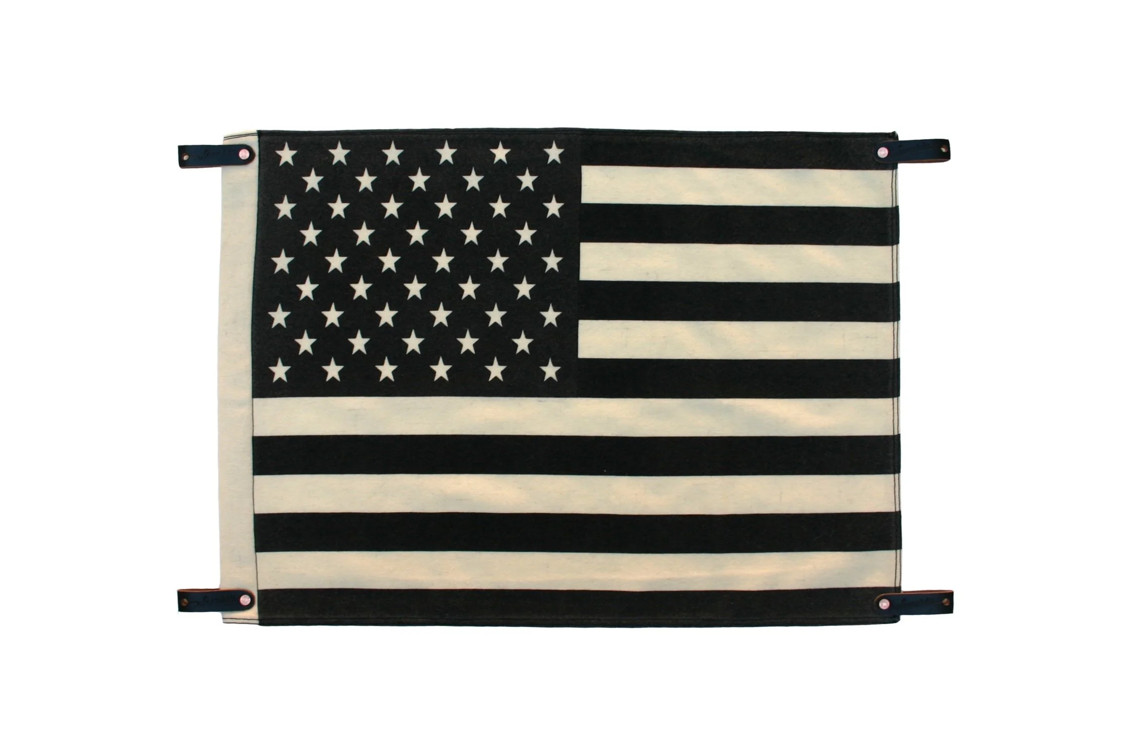 Wool American Flag Print - Black & White - 18"x24"