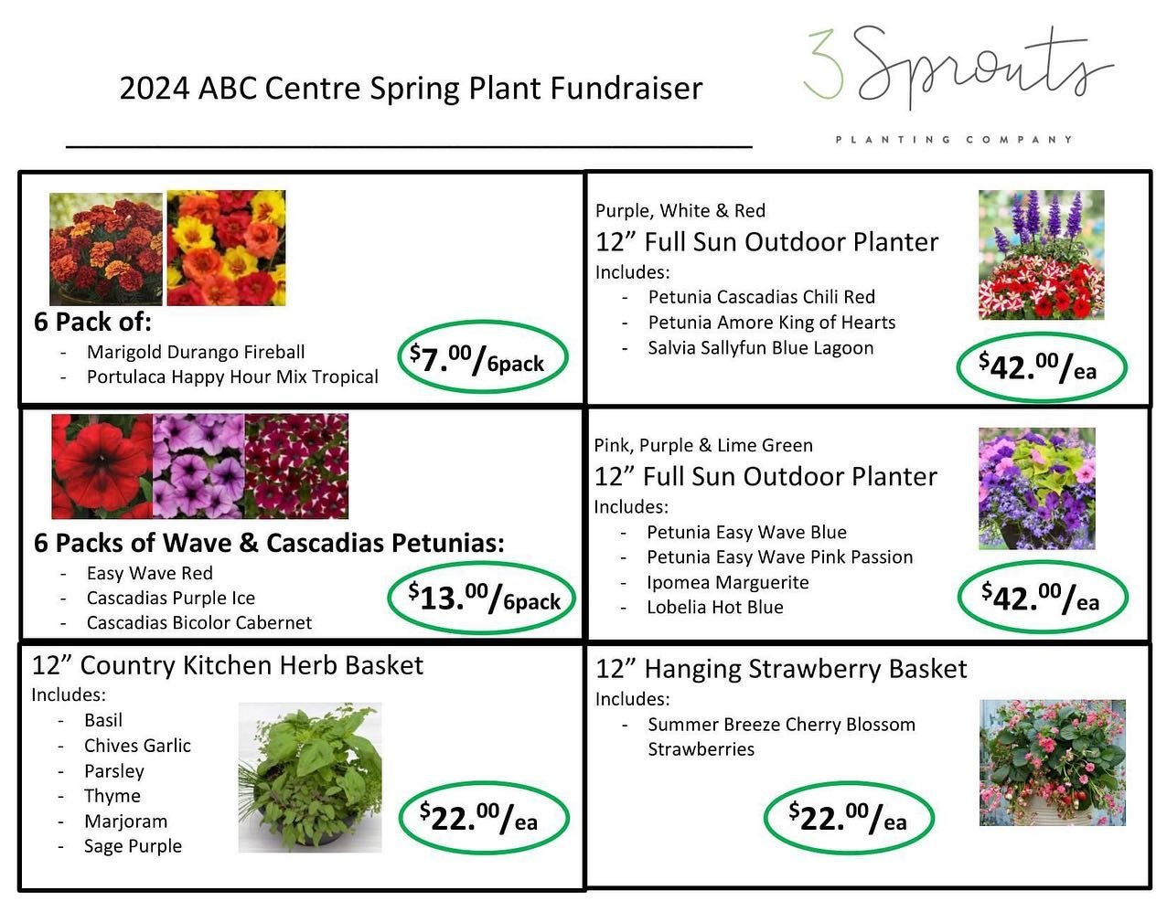 Be sure to email your plant orders in before April 18! Send to: abccentre336@gmail.com 
Thanks to @3sproutsplantingcompany for partnering with us again!