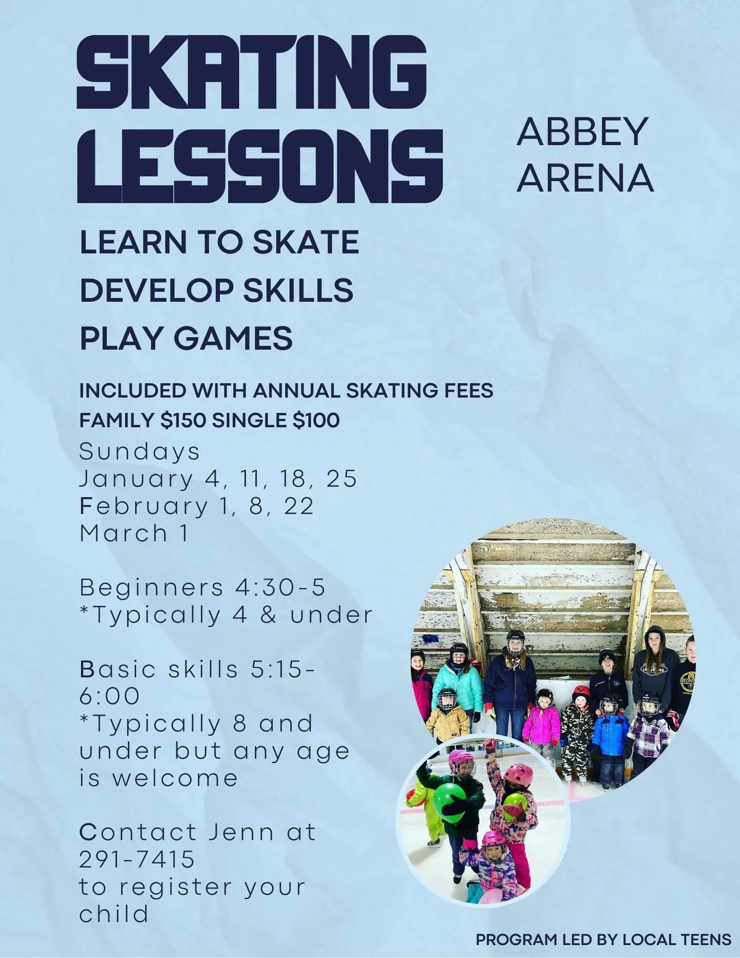 ⛸️Skating lessons start in January❄️