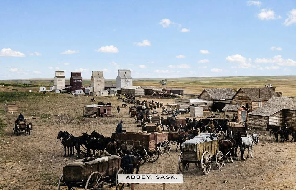 A glimpse into early Abbey, Saskatchewan where grit, community, and prairie pride built the foundation we stand on today. 
Farmers are once again heading back into the fields&mdash;carrying on a legacy that continues to shape our land and our communi