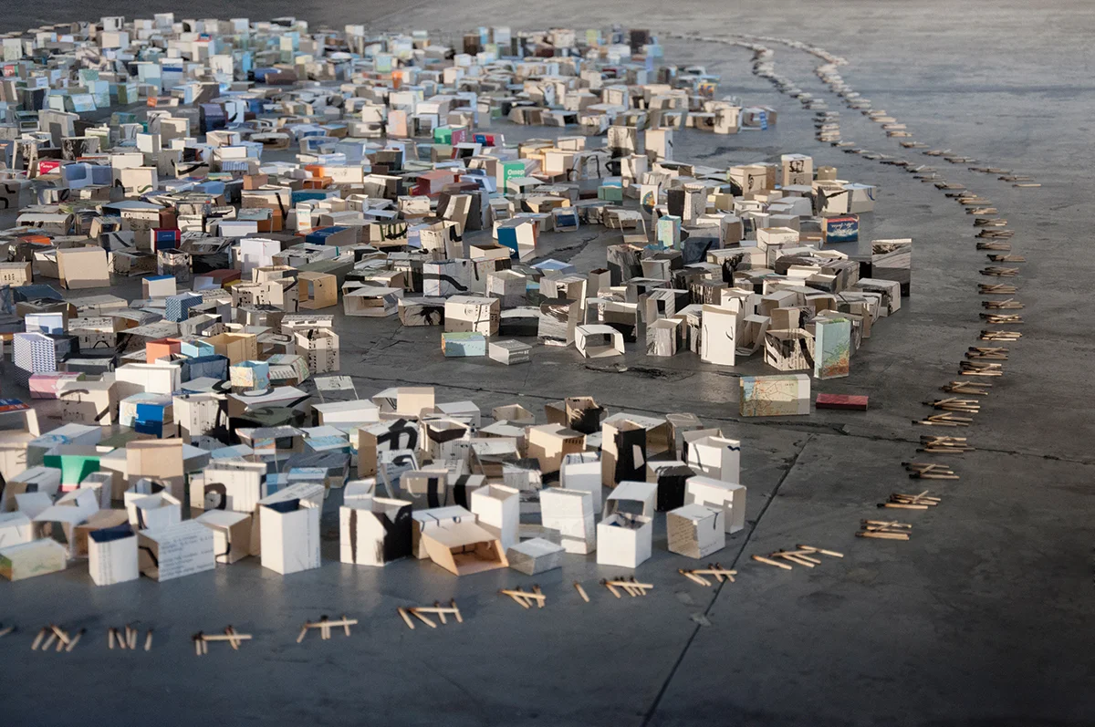 Issam Khourbaj, Another Day Lost: 1579 and Counting.. , Mixed-Media Installation, 2015.