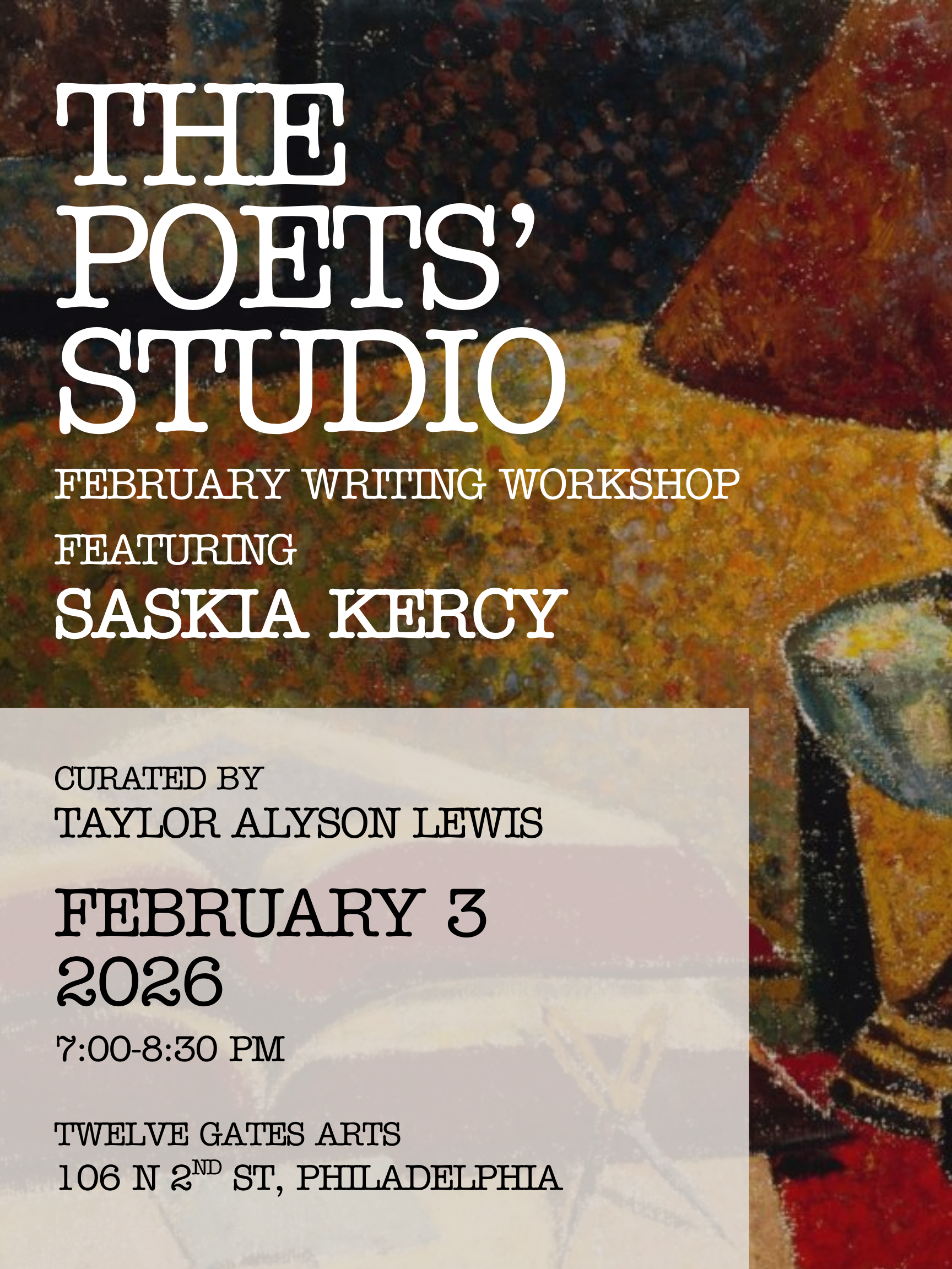 THE POETS' STUDIO: February Writing Workshop  