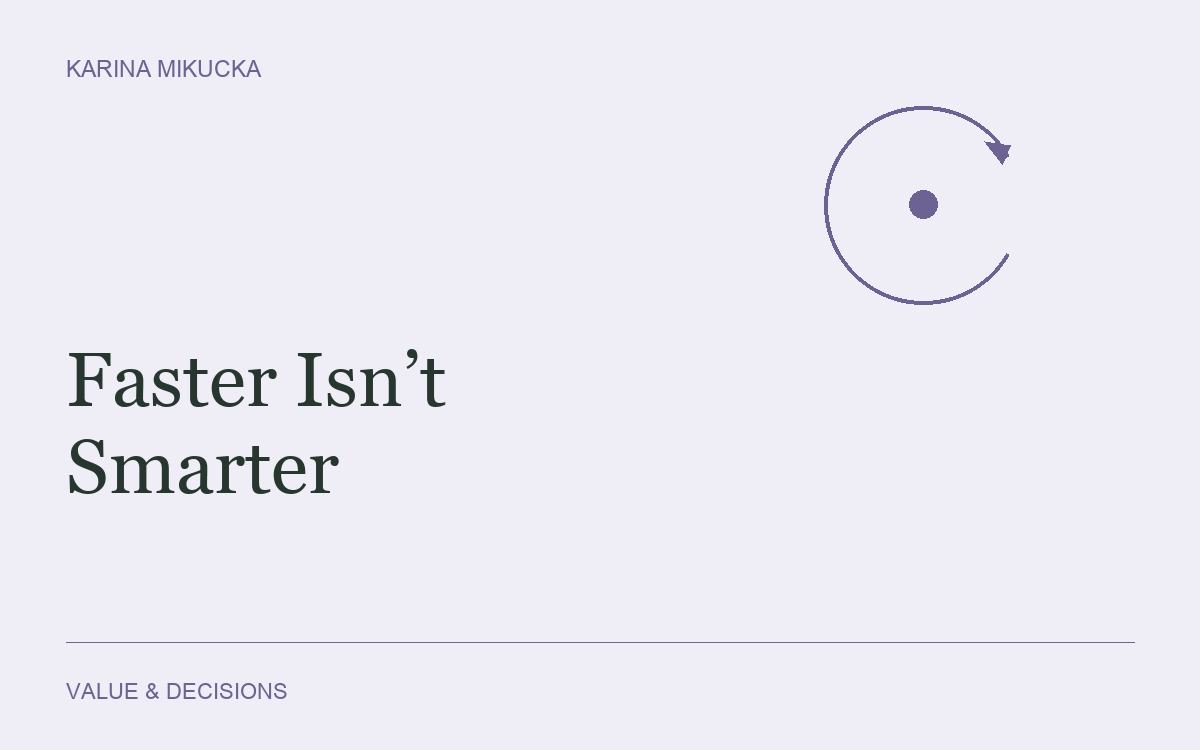Faster Isn't Smarter: A Systems View of Decision-Making at AI Speed