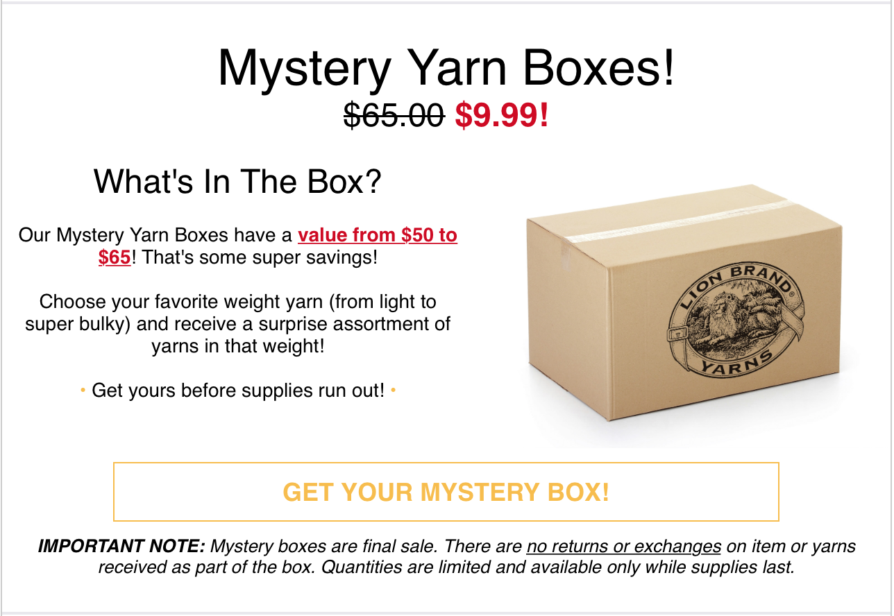 Lion Brand Yarn Mystery Box Unboxing