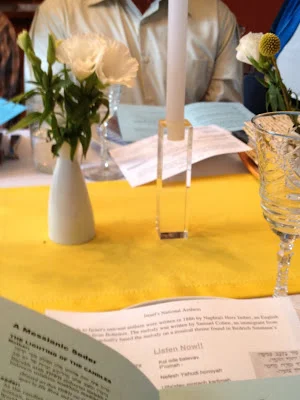 Table setting & haggadah at our friends' passover seder