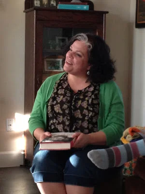 me opening  my birthday gift, a lucille ball biography. books are my love language!