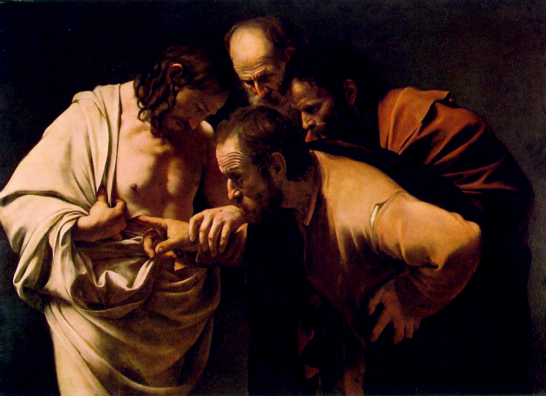 The Incredulity of Saint Thomas by Caravaggio ( source )