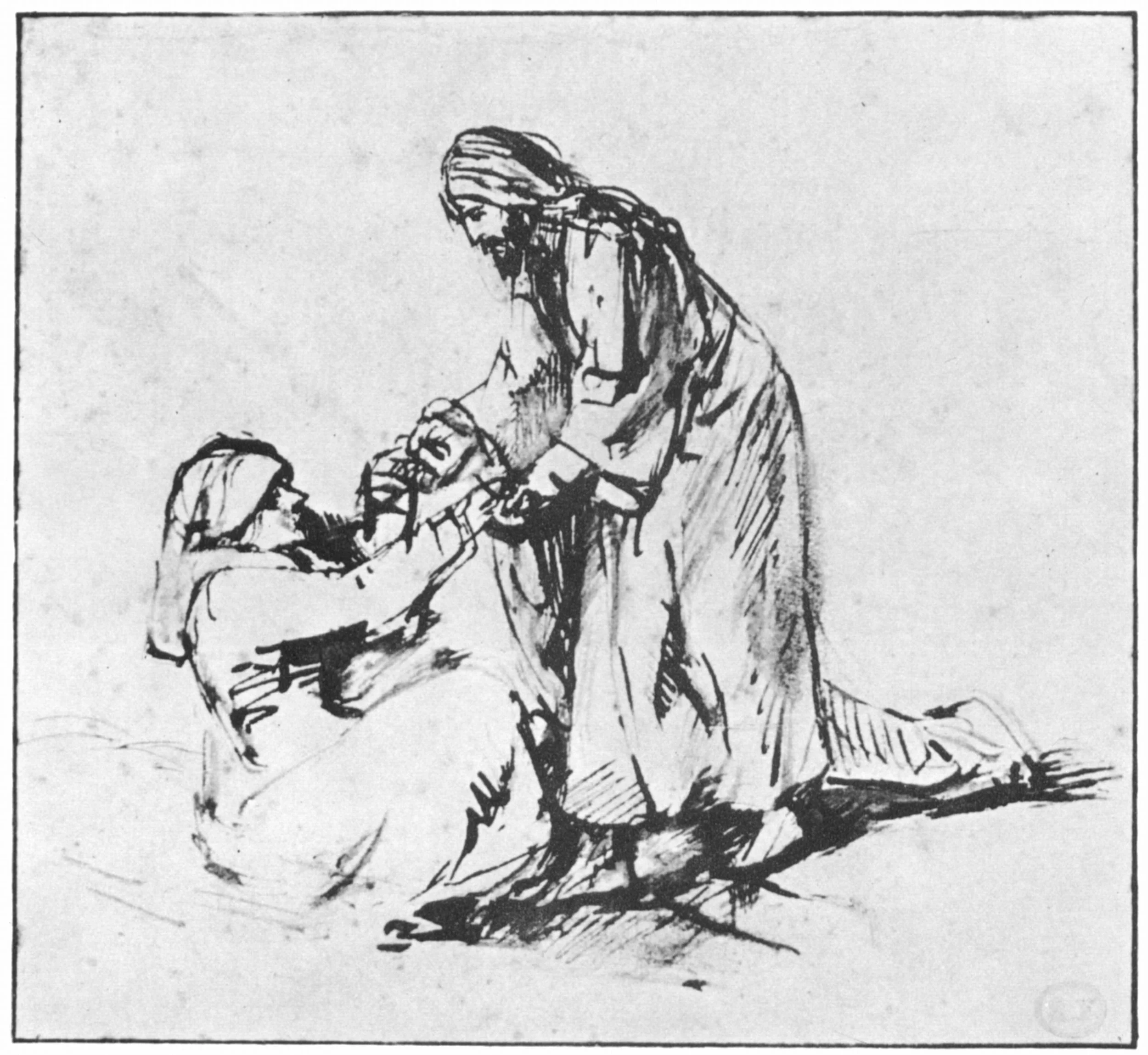 Christ Healing Peter's Mother-in-law, Rembrandt Harmenszoon van Rijn, 1606-1669 (source)