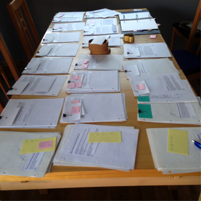 MY CURRENT WRITING PROJECT AS IT WAS THIS PAST SPRING; IT’S IN A LITTLE BETTER SHAPE NOW.