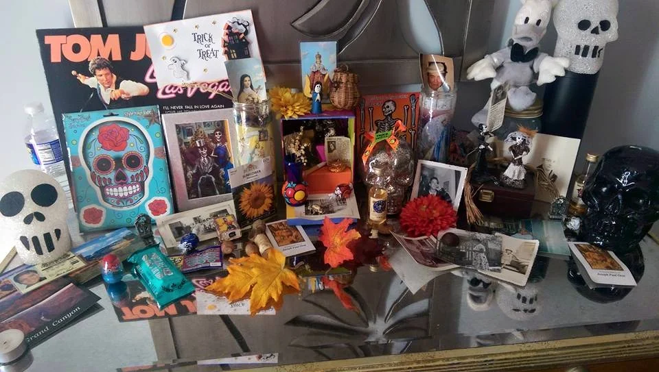 I have one all year round, and one I put up for Dia De Los Muertos. I had lived in the deserts of New Mexico and fell in love with the holiday. It is a big deal there, and it is forever in my heart.