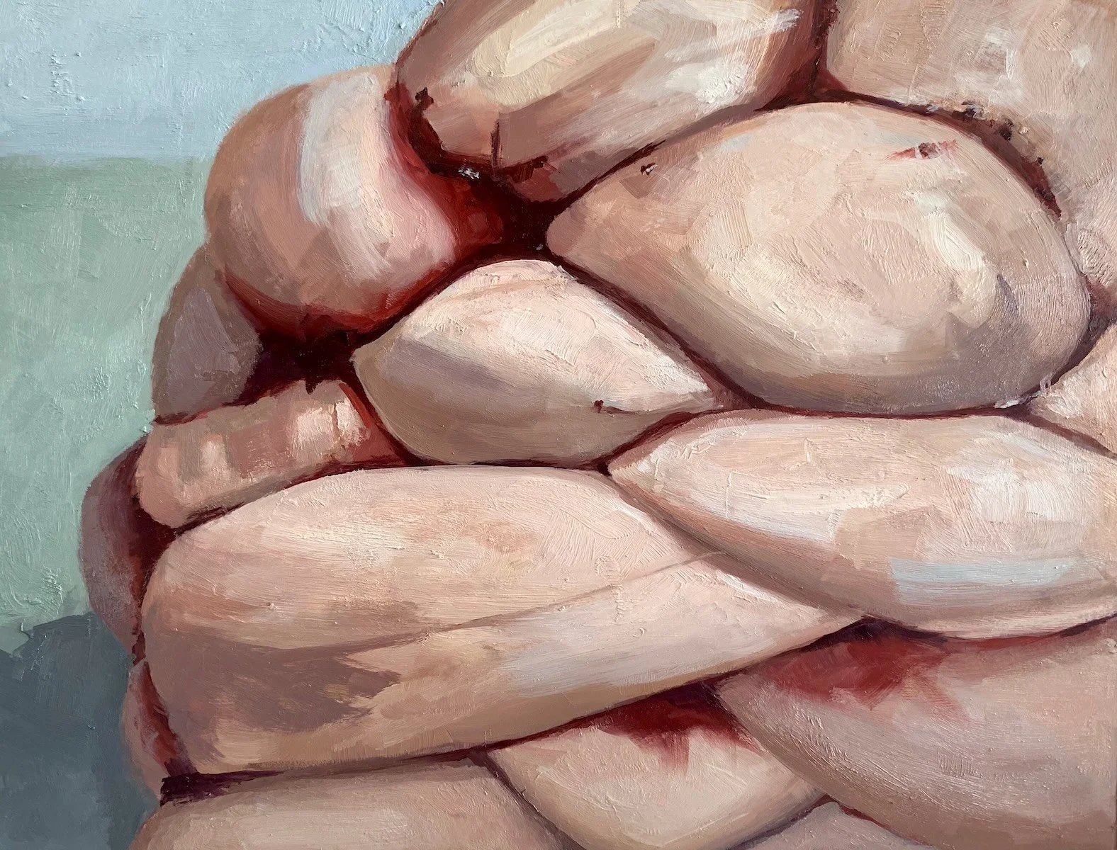  Tuck, Fold & Twist (Sold) 
 2022 
 11" x 8.5" " 
 Oil on Mylar 

