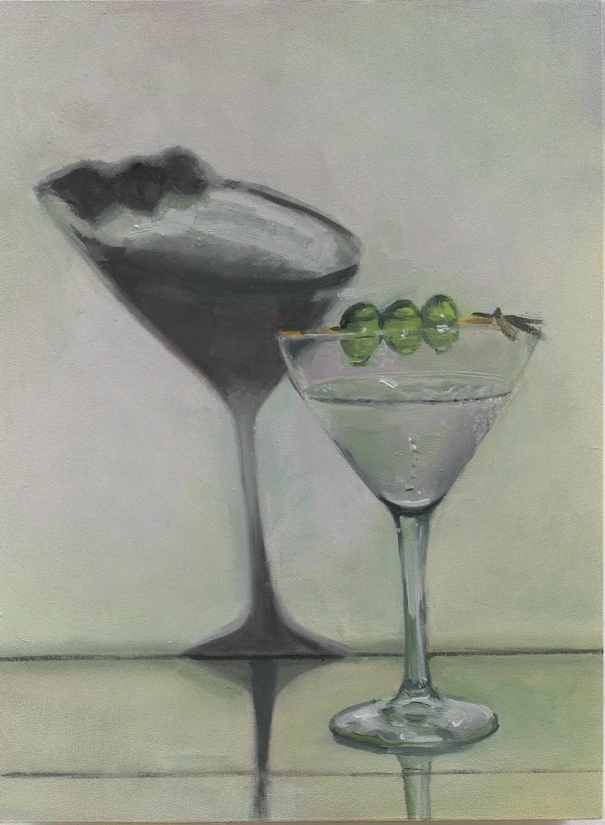  Triple Olive 
 2025  19" x 12" 
 Oil On Panel 
