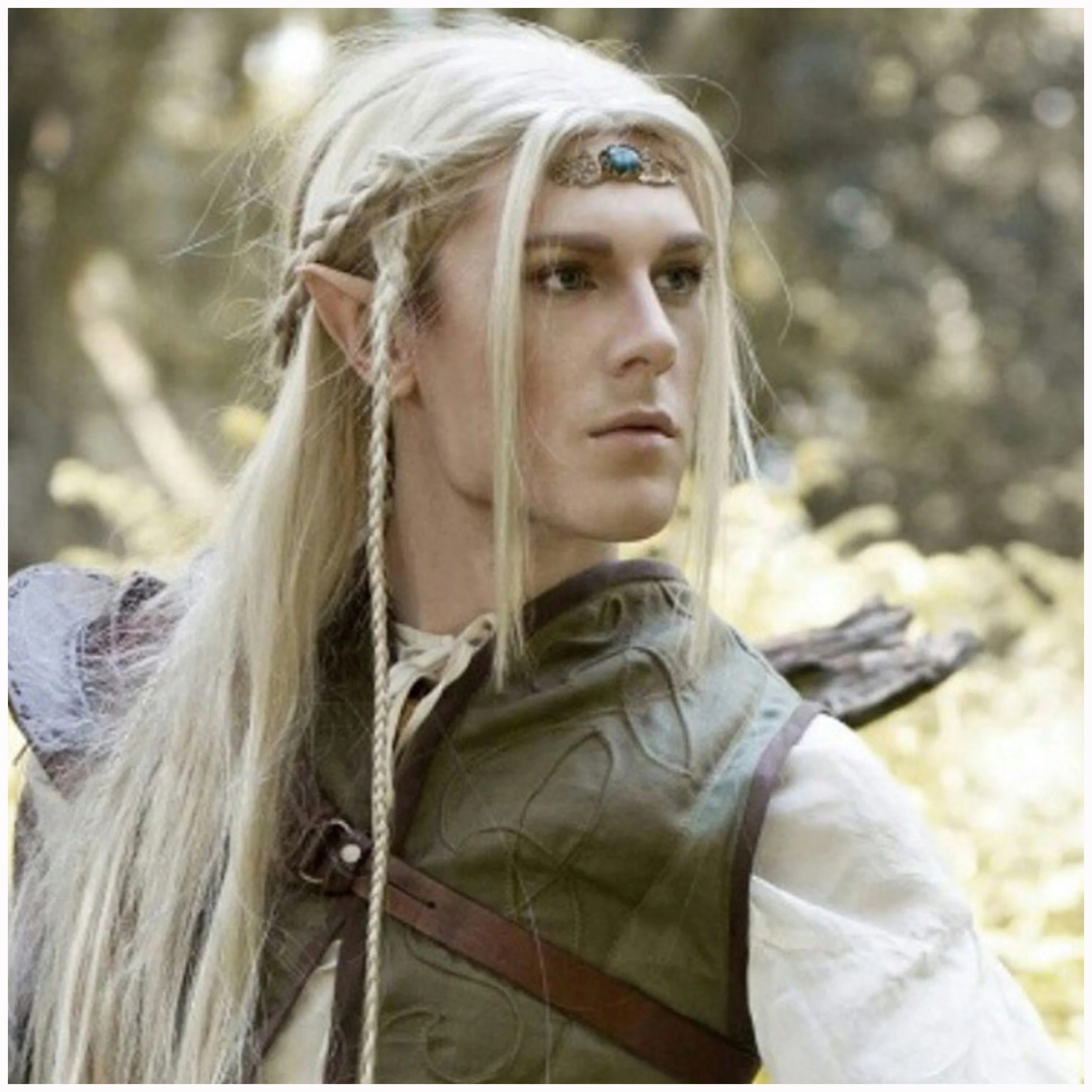 Elven Tunic - Provate commission, 2017 Original Costume designed and made by Midnight Costume Services for an Elven photoshoot, artwork by Ian Hencher Art , 2017, utilising Trapunto and embroidered embellishments. 