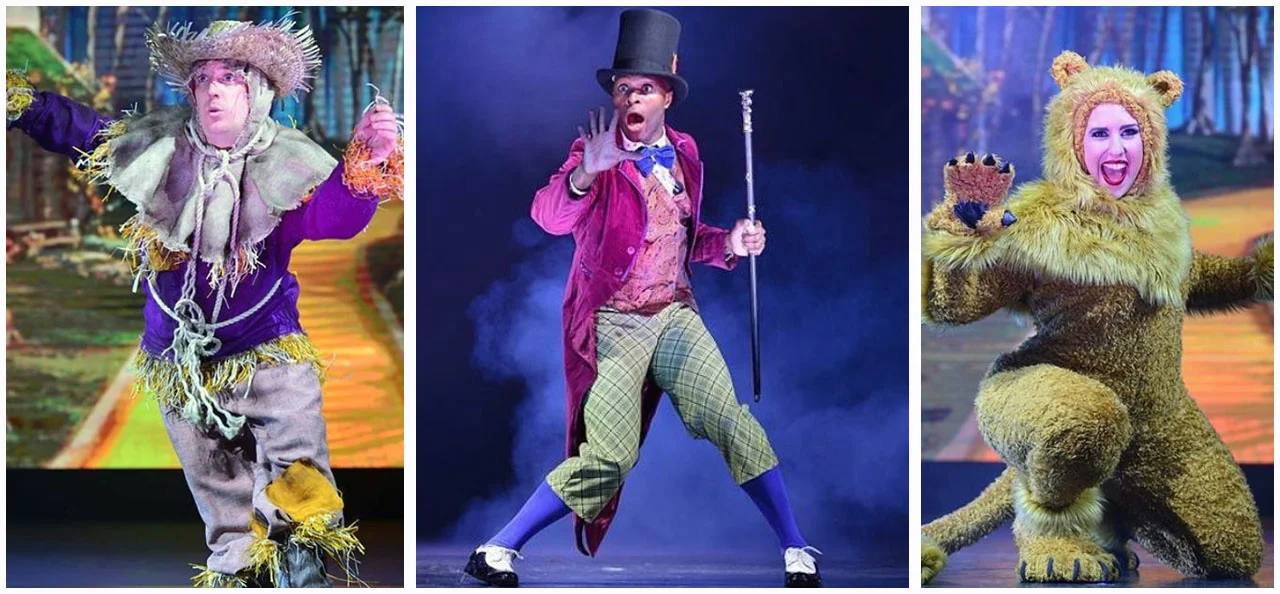 Scarecrow, Willy Wonka and The Cowardly Lion - Various Productions, Jag Props/Haven, 2017 Designed by Jag Props for Haven Productions. Photo courtesy of Jag Props. 