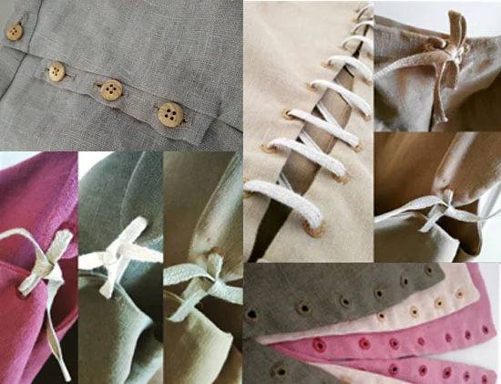 Detail of Tudor Historically Accurate Kirtles I created for The Shakespeare Birthplace Trust, 2018