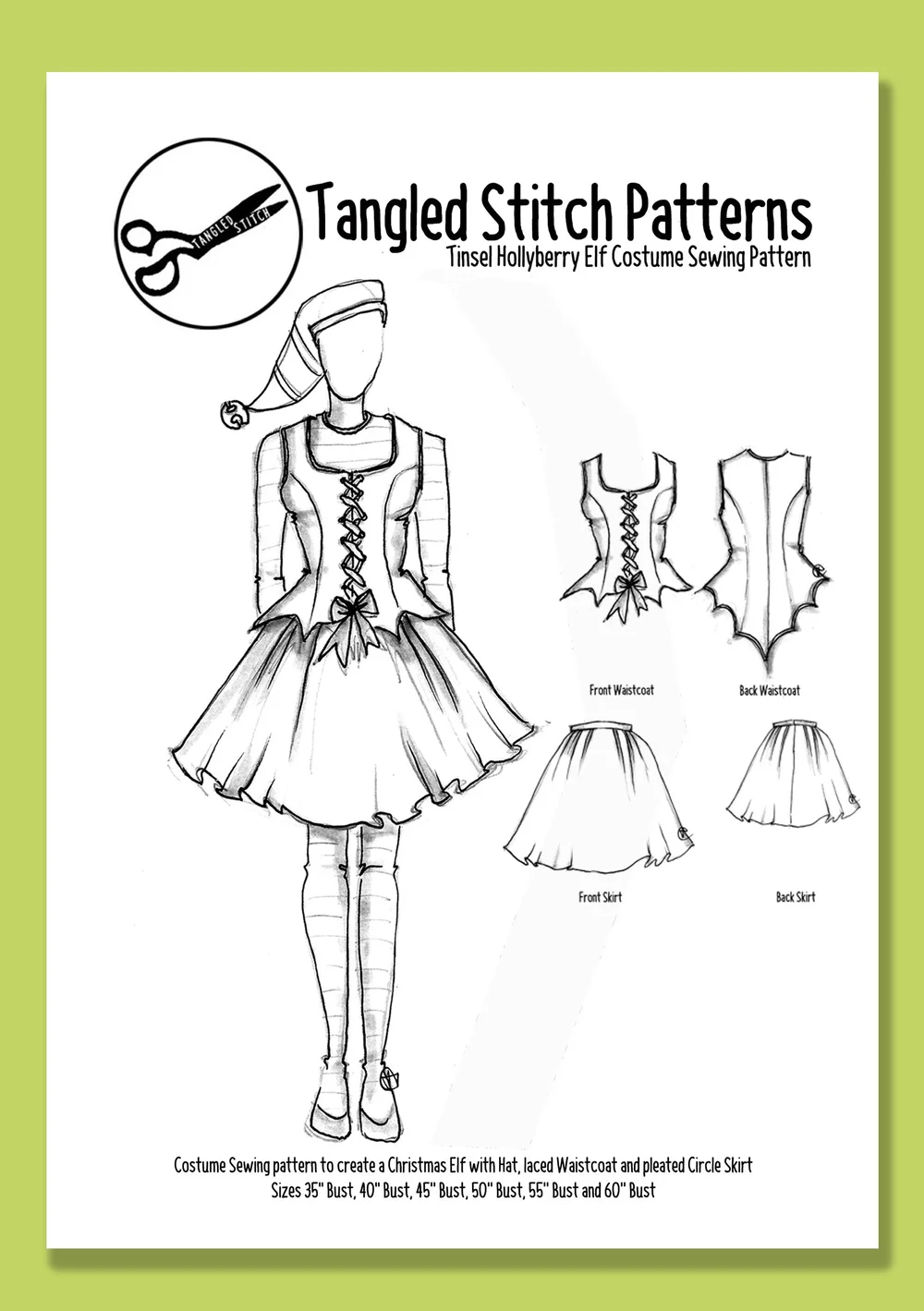 Tinsel Hollyberry Christmas Elf Sewing Pattern — Midnight Costume Services tinsel-hollyberry-christmas-elf-sewing-pattern-midnight-costume-services
