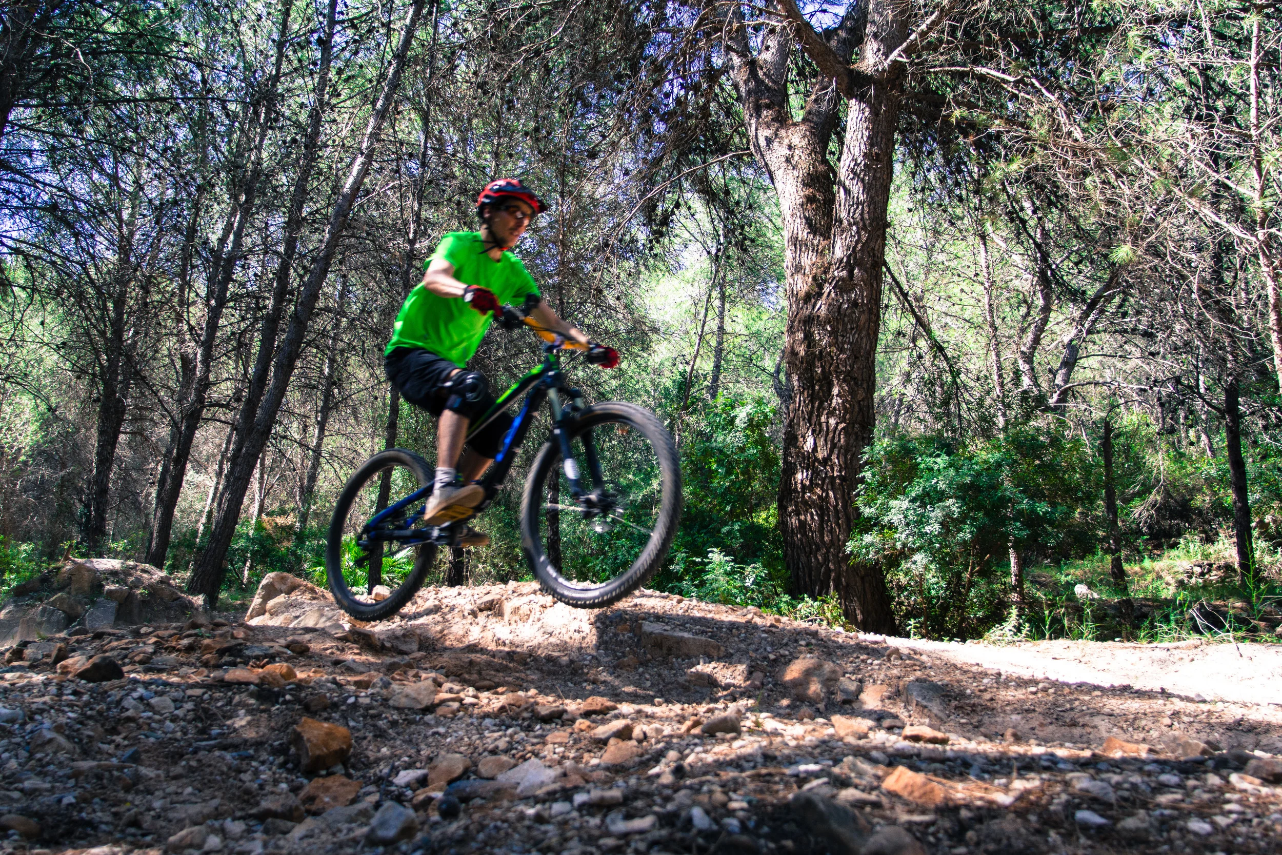 Taking some air on the DH tracks