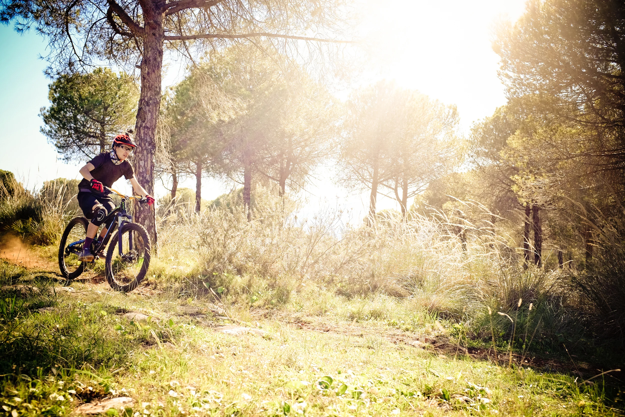 Riding in the Spanish sun.