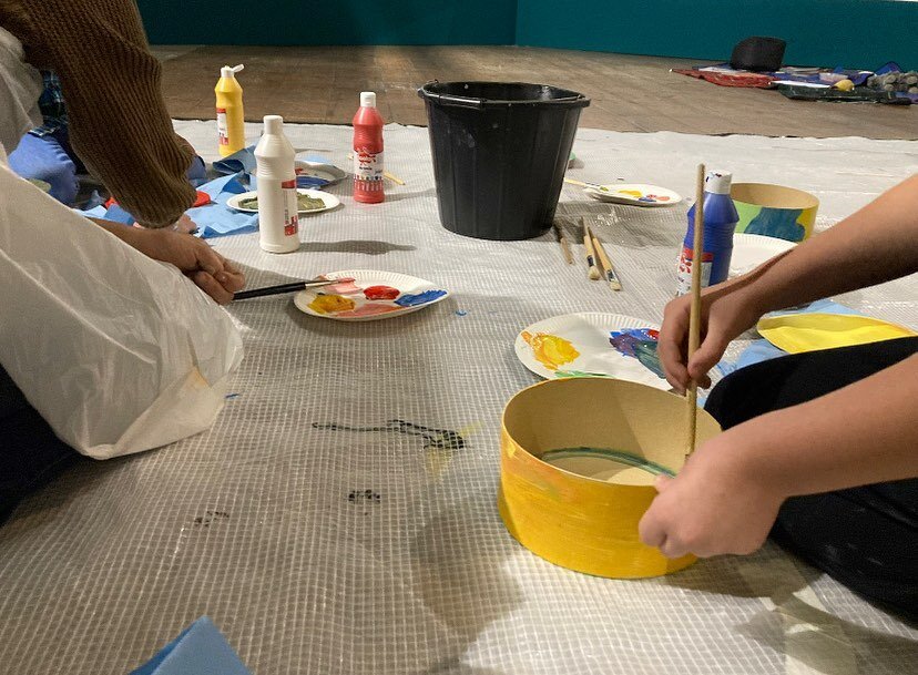 Decorating treasure boxes at Fabrica gallery this week. Children attending our Saturday sessions have all experienced a loss in life. Our gentle, nurturing creative sessions provide support for children and accompanying parent/carer. 

#lossproject 
