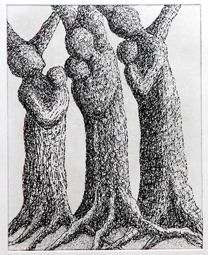 Tree Women with Babes 14 X 10