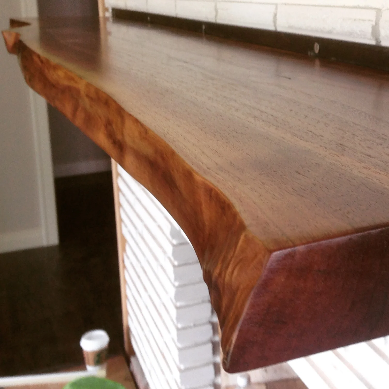 Walnut mantle piece