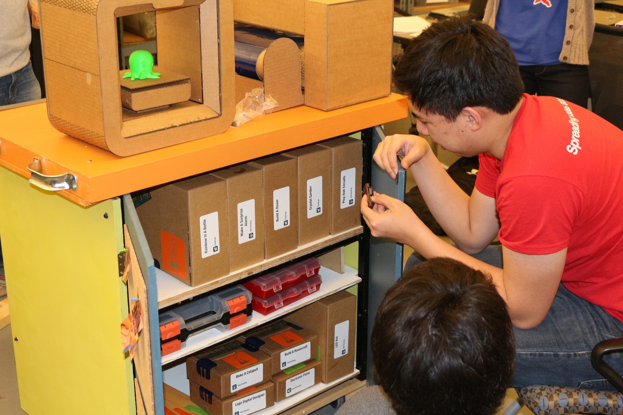 Adding magnetic clips to keep the cart doors closed.