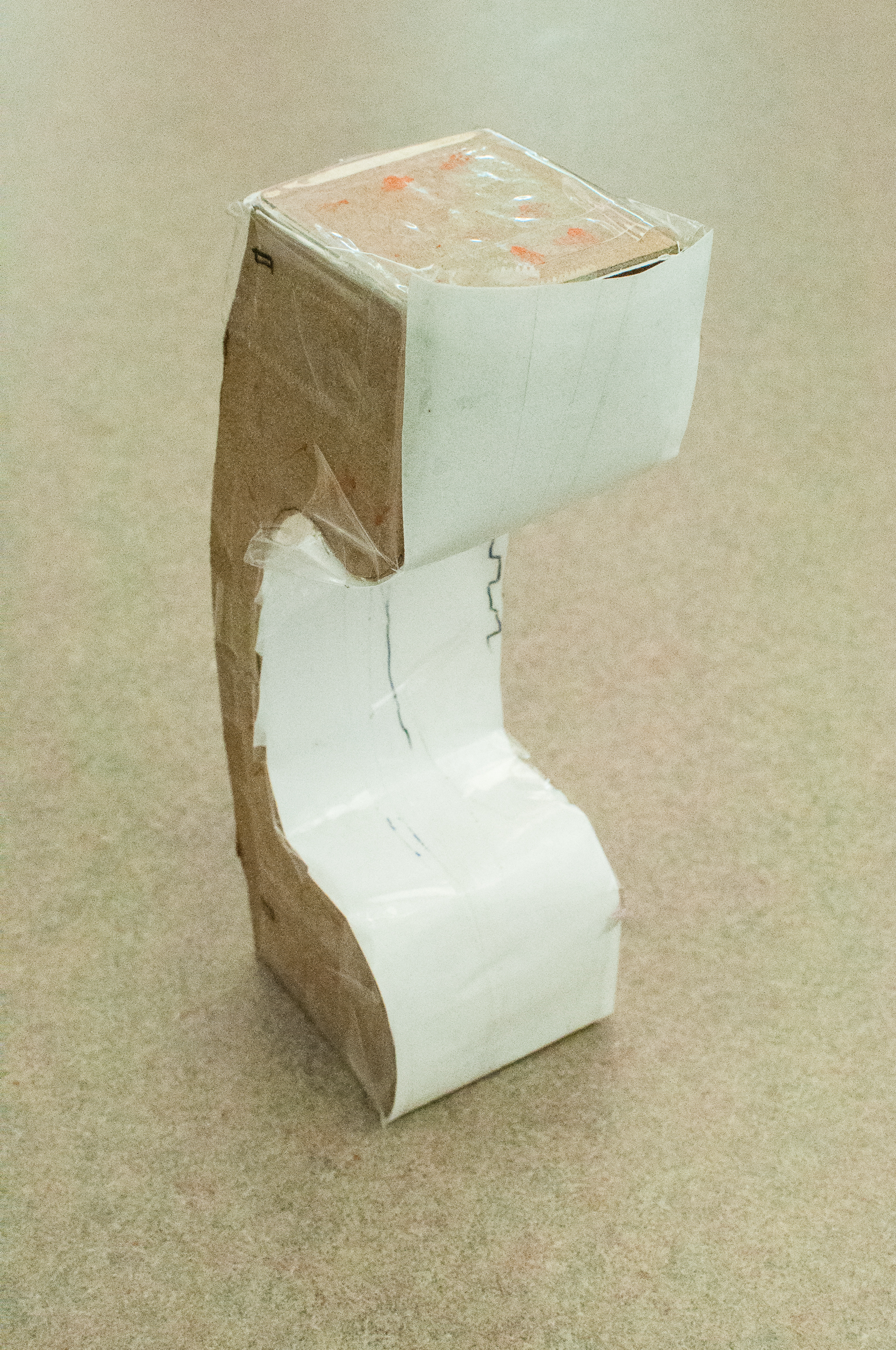 The first stages of the what became the final ModPod. This early prototype demonstrated the idea of a piece of furniture that could be arranged in many different fashions, standing up or lying on its side.