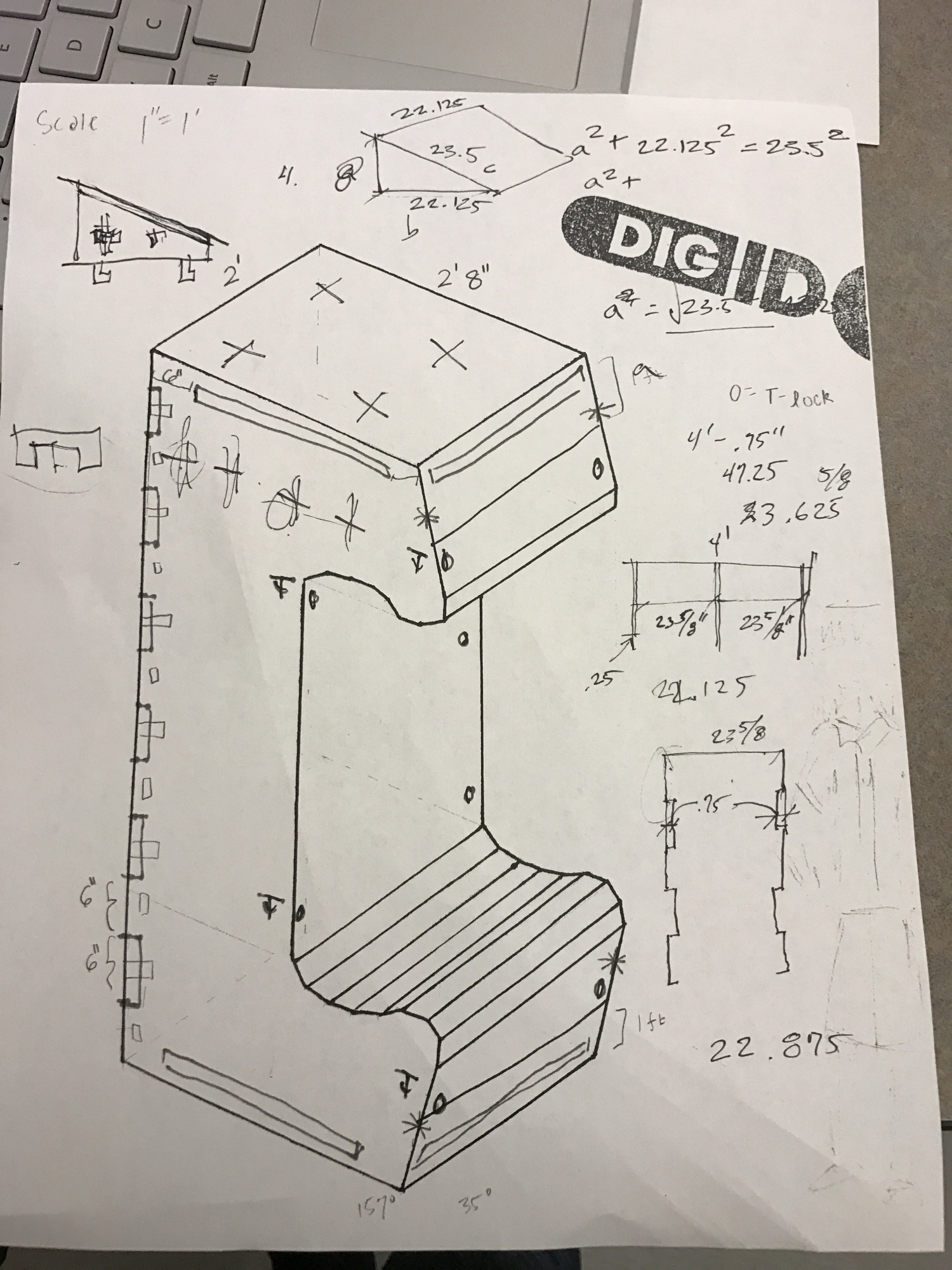 A size and scale accurate drawing of the ModPod