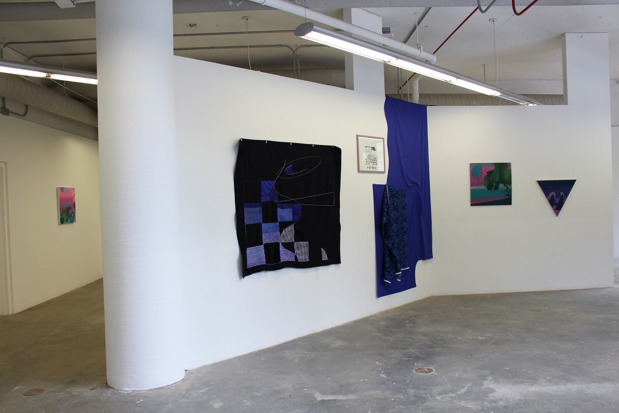 B. Lighting/ Saturn Return Embroidery. Denim, thread, clothing, Barbie Princess dress, 56 x 53 inches, 2021.